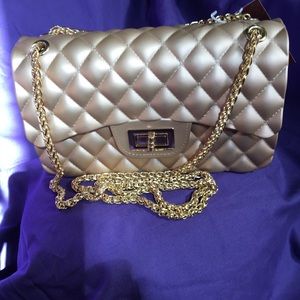 Alfa bags Rose gold quilt jelly/ rubber bag